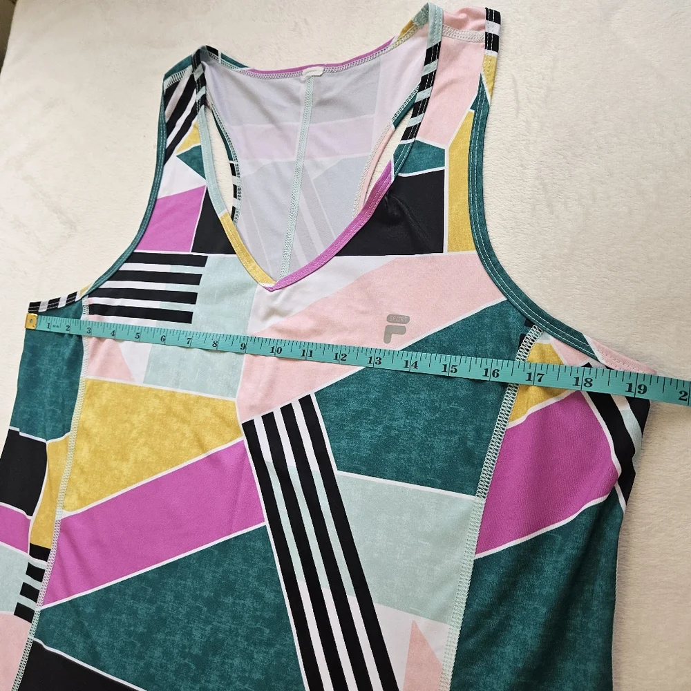 Fila Sport Women Colorful Geometric Workout Exercise Top - Picture 6 of 7